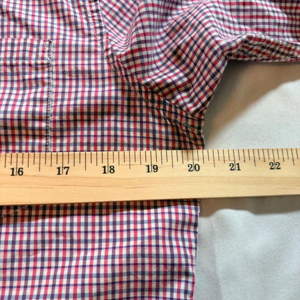 Banana Republic Button Down Shirt Mens Small Camden Fit Red Gingham Cotton LS